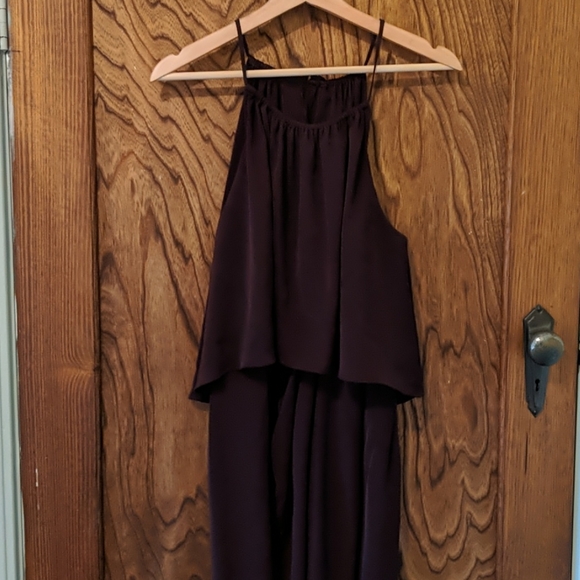 Shona Joy Frill High Neck Maxi Dress Aubergine - Picture 5 of 11